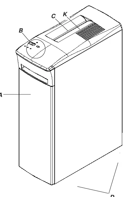 Schemat budowy niszczarki Fellowes 120C-2