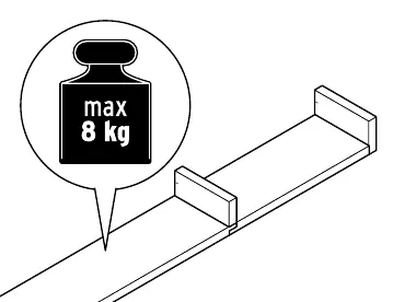 Półka ścienna Tchibo - maksymalne obciążenie 8 kg