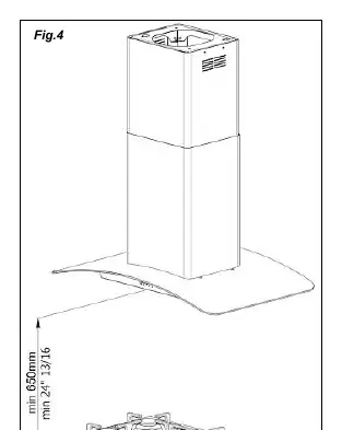 Minimalna odległość montażu nad płytą grzewczą