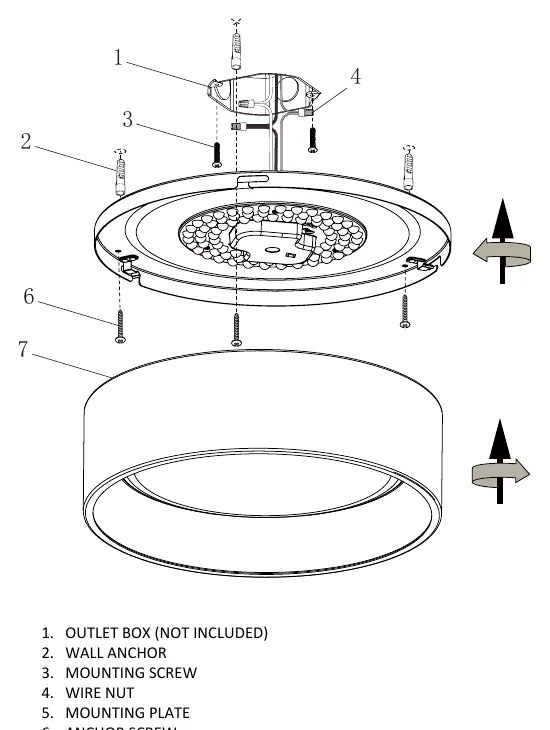 Schemat montażu lampy sufitowej