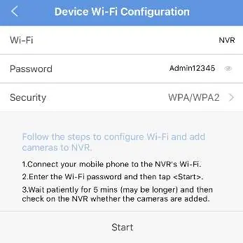 Ekran konfiguracji Wi-Fi w aplikacji mobilnej