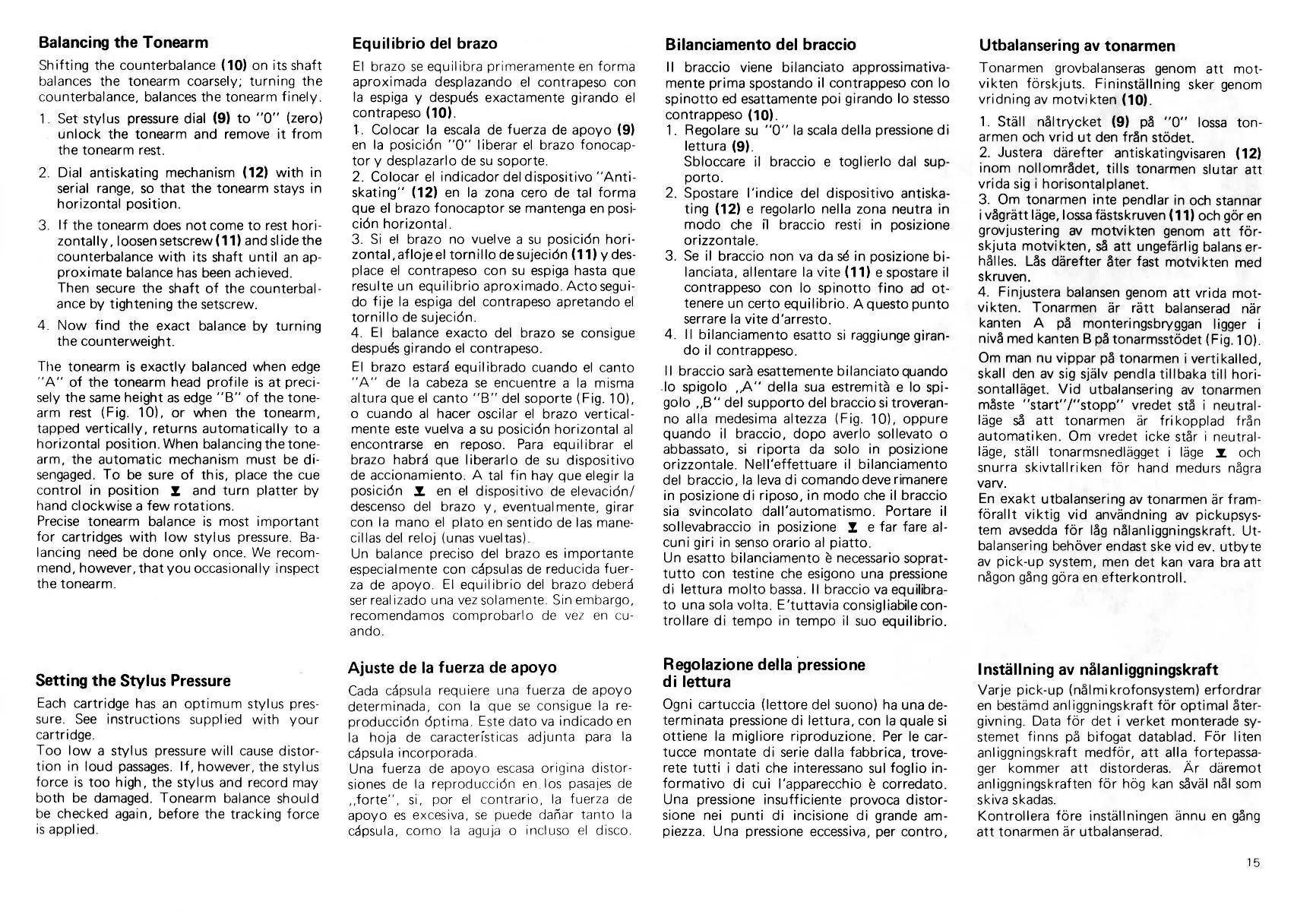 Procedura wyważania ramienia