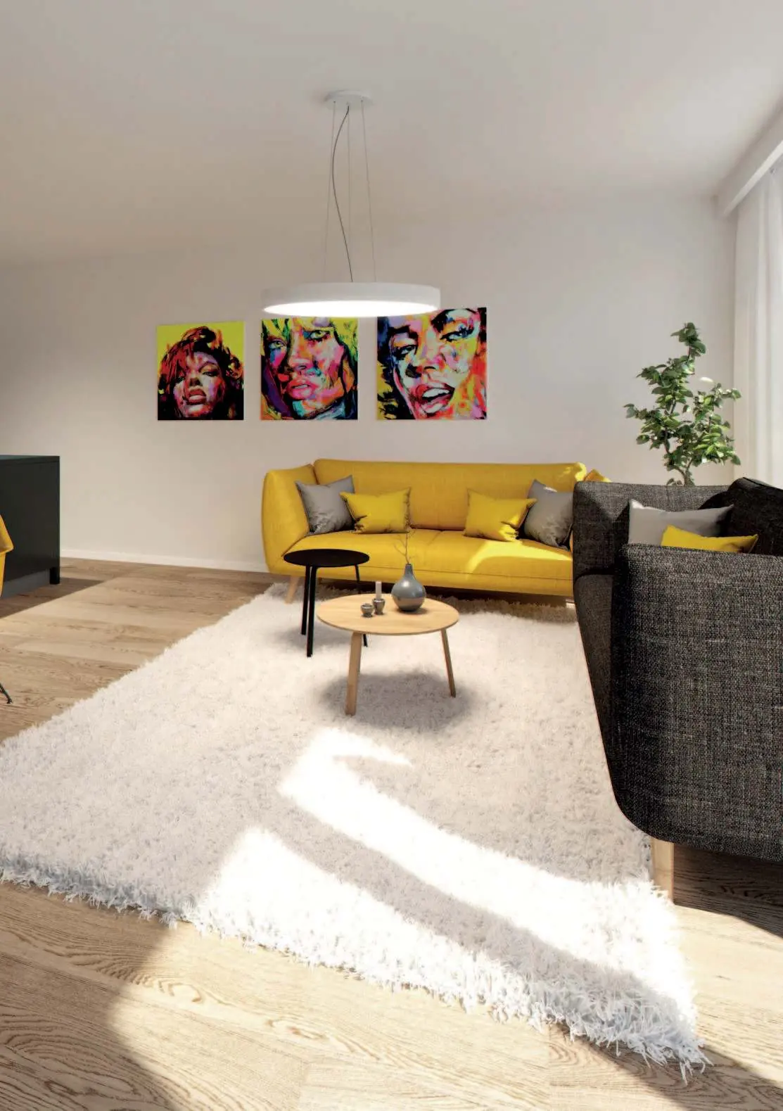 Lampa wisząca Mono Slim P-Z w aranżacji