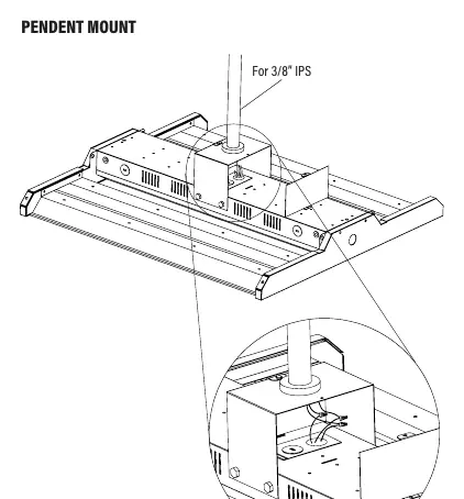 Schemat montażu wiszącego (Pendent Mount)