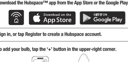 Kroki instalacji aplikacji Hubspace.