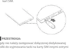 Wysuwanie tacki karty SIM