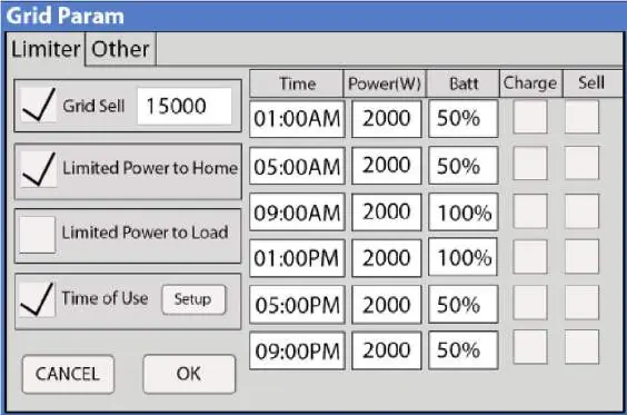 Zakładka Battery Settings - Charge Tab