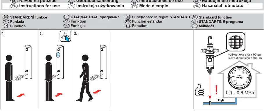 Schemat działania czujnika i ustawienia fabryczne