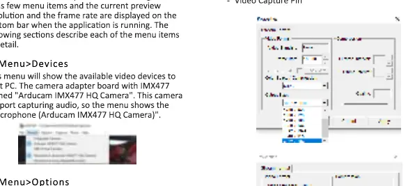 Interfejs oprogramowania - menu Devices i Options