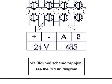 Schemat zacisków zasilania 24V i magistrali 485
