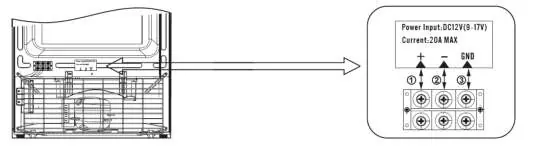Schemat podłączenia zasilania 12V