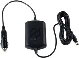 Elementy kabla do ładowania: wtyczka 12V, przełącznik 5A/10A, dioda LED i wyjście 8mm.