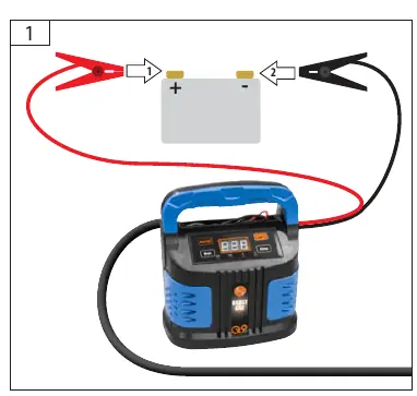 Procedura podłączania ładowarki GAB 12V/6V-10A