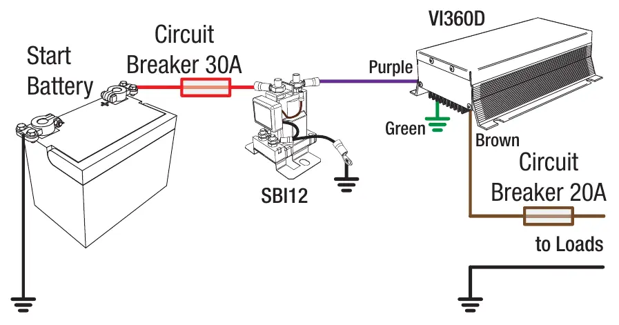 Schemat instalacji systemu z przekaźnikiem SBI12