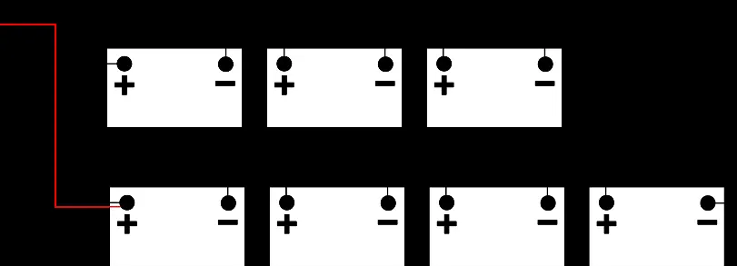 Schemat połączenia 48V (4 szeregowo, 2 równolegle)