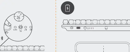 Ładowanie klawiatury przez kabel USB-C
