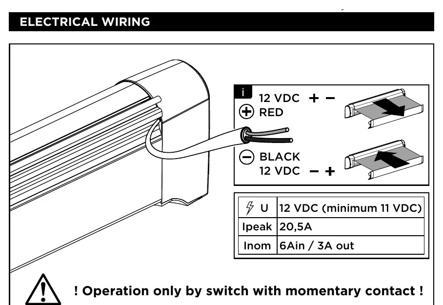 Schemat podłączenia elektrycznego 12V