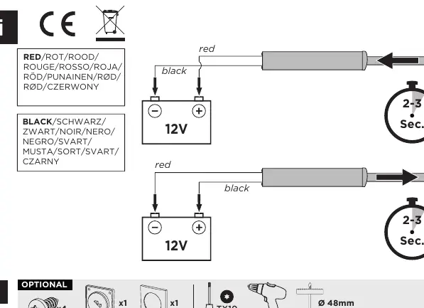 Schemat podłączenia zasilania 12V