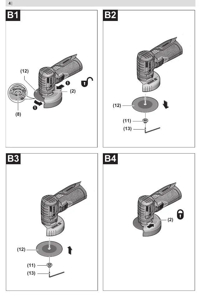 Procedura montażu tarczy (B1-B4)