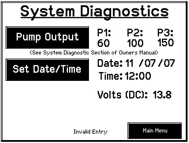 Ekran diagnostyki systemu