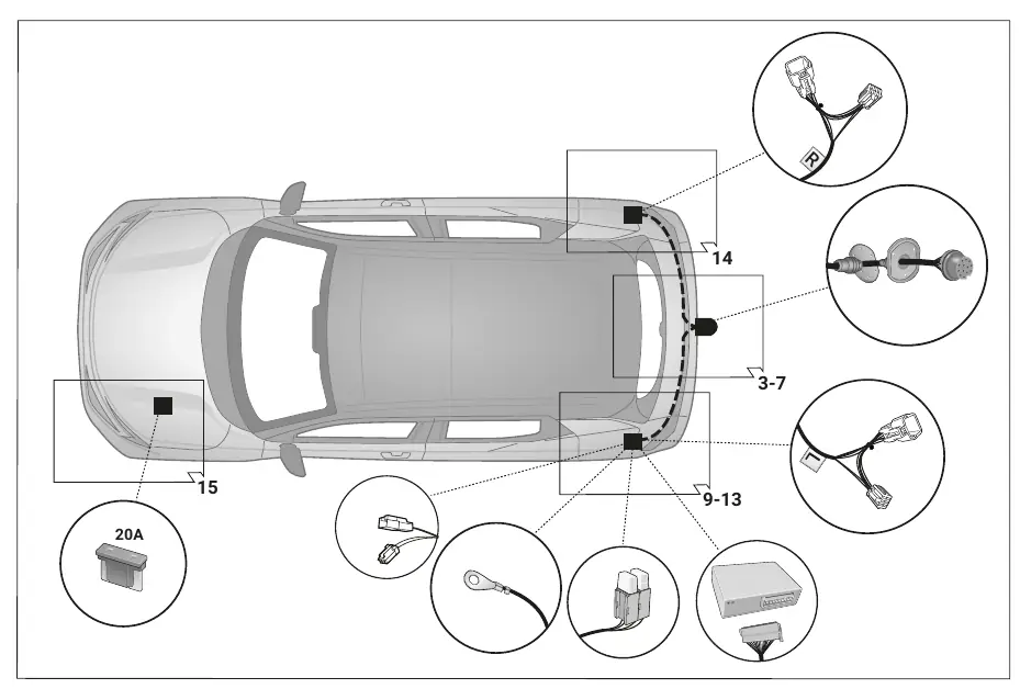 Schemat rozmieszczenia wiązki elektrycznej w pojeździe