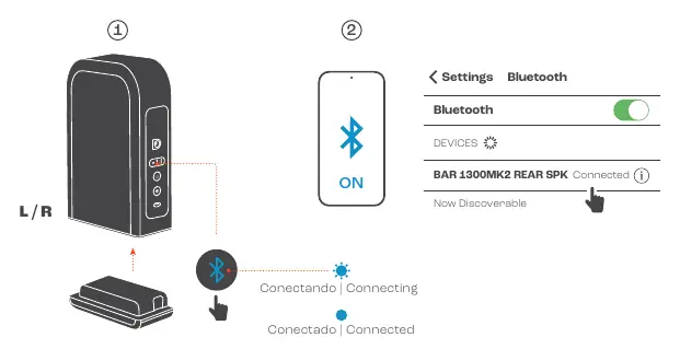 Proces parowania Bluetooth głośników tylnych