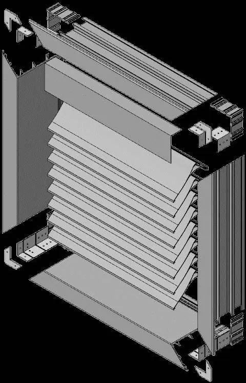 Schemat rozstrzelony (Exploded view) konstrukcji kratki