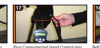 Podłączanie sterownika ręcznego do portu Hand Control.