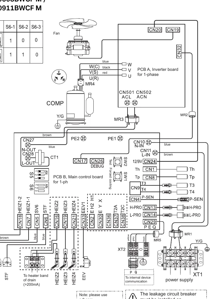 Schemat elektryczny LIA 0608BWCF M / 0911BWCF M