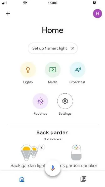 Ekran główny aplikacji Google Home