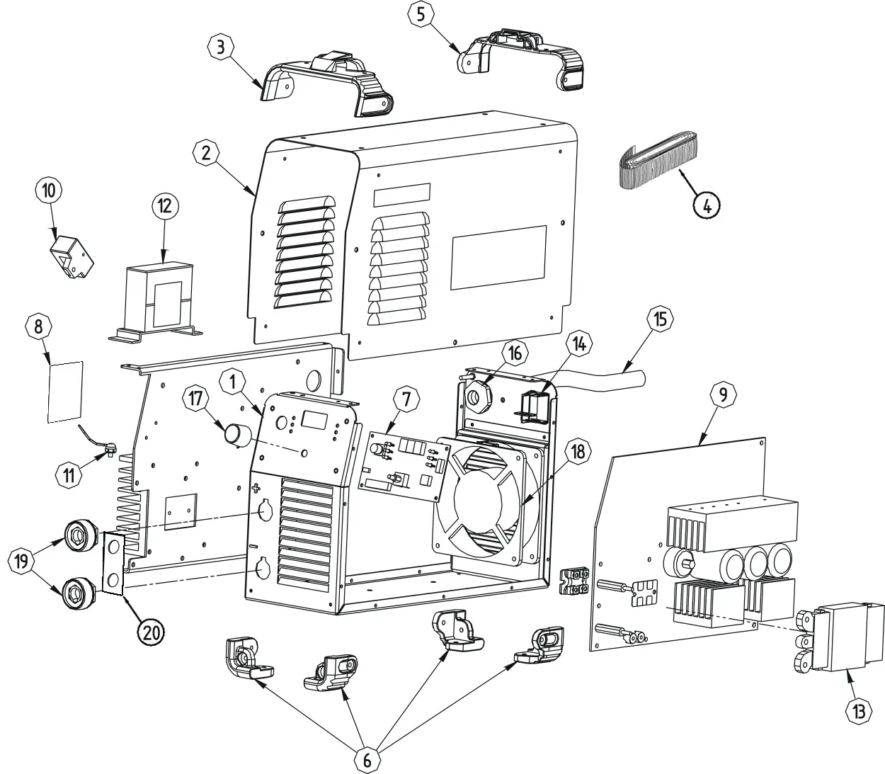 Rysunek złożeniowy (Figure C) dla modelu Invertec 170S