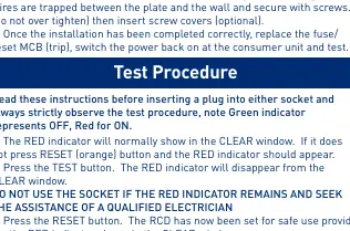 Schemat procedury testowej gniazda RCD