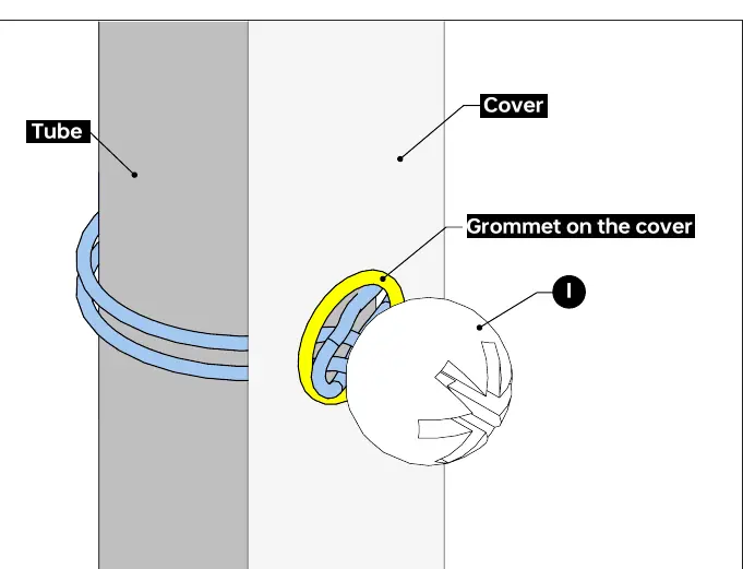 Mocowanie poszycia za pomocą gumek (bungee cords)