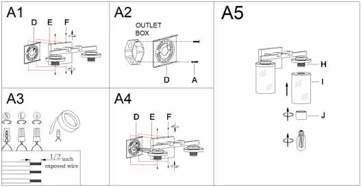 Schemat montażu krok po kroku (A1-A5)