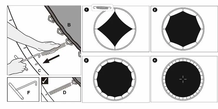 Montaż sprężyn za pomocą narzędzia