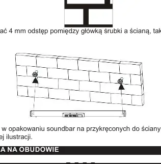 Schemat montażu soundbara na ścianie