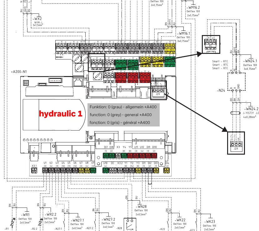 Podłączenia elektryczne dla Hydraulic 1