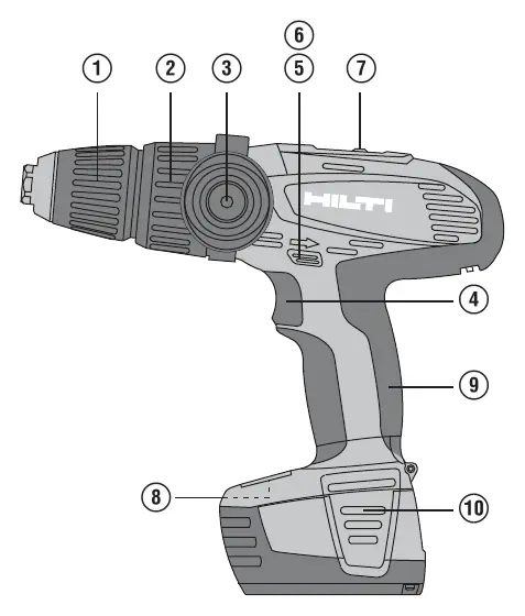 Schemat budowy wiertarko-wkrętarki Hilti SF 144-A / SFH 144-A