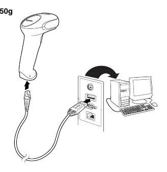Podłączenie przewodowego skanera Voyager 1450g przez USB