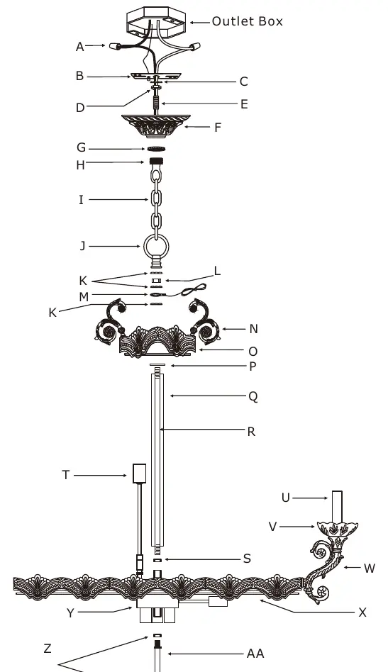 Schemat części (exploded view) z oznaczeniami
