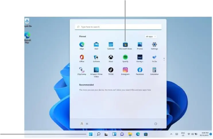 Menu Start systemu Windows 11