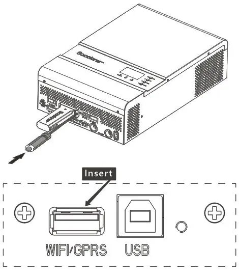 Podłączenie modułu Shine WiFi-F do portu falownika