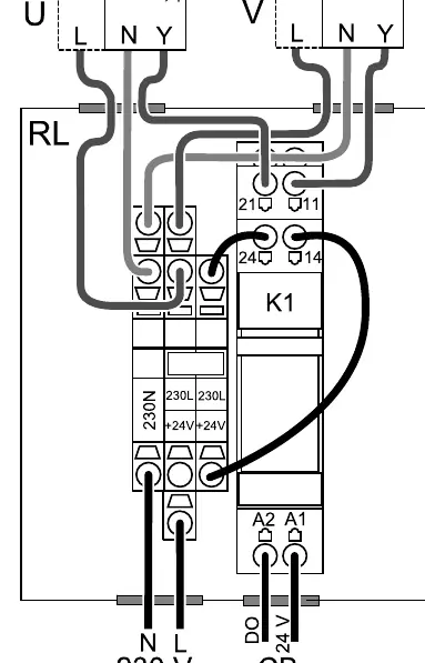 Schemat podłączenia przepustnic