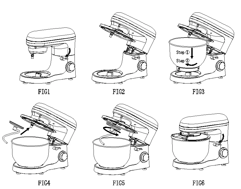 Kroki montażu urządzenia (Fig 1-6)