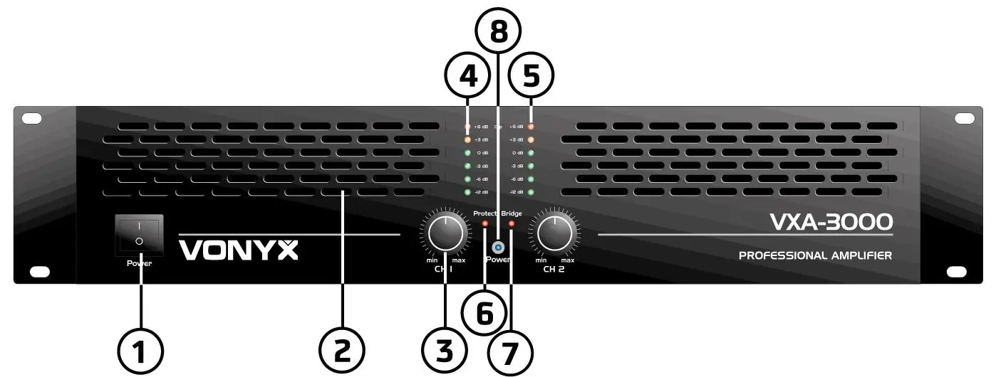 Panel przedni wzmacniacza Vonyx VXA-3000