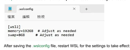 Konfiguracja pliku .wslconfig