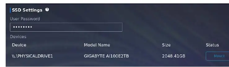 Interfejs montowania dysku SSD