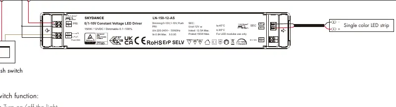 Schemat podłączenia przycisku AC Push Switch