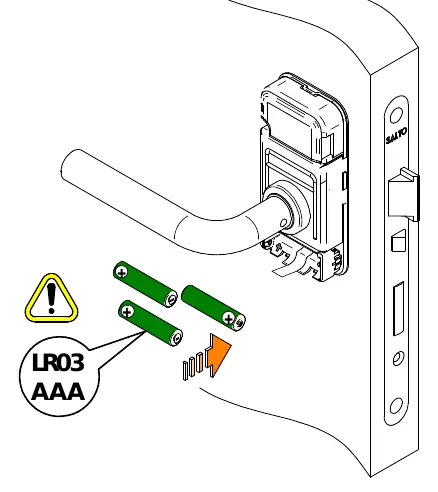 Wkładanie baterii LR03 AAA