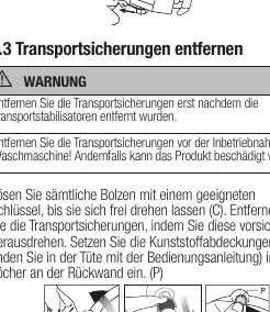 Usuwanie blokad transportowych